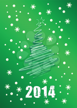 Royalty Free Clipart Image of a Christmas Background for 2014