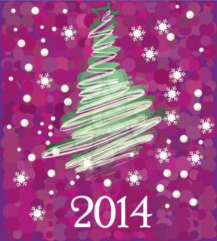 Royalty Free Clipart Image of a 2014 Tree Background
