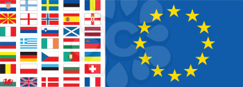 Royalty Free Clipart Image of European Flags