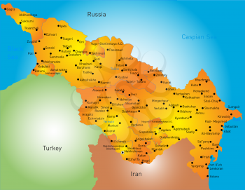 Royalty Free Clipart Image of Caspian Region Countries