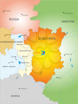 Royalty Free Clipart Image of Map of Chechnya
