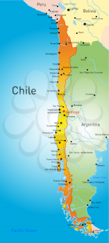 Royalty Free Clipart Image of a Map of Chile