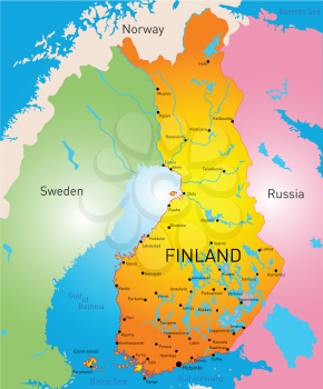 vector color map of Finland country