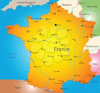 vector color map of France country