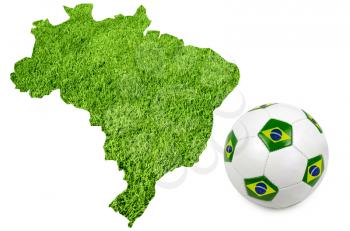 Map and Soccer ball of Brasil country