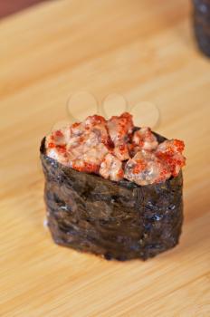 Japanese cuisine - sushi rolls closeup