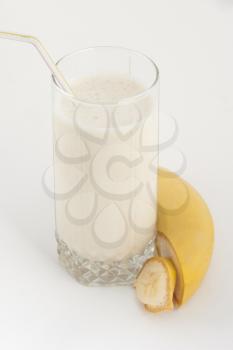 Banana juice with bananas closeup photo