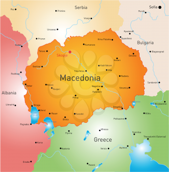 vector color map of Macedonia country