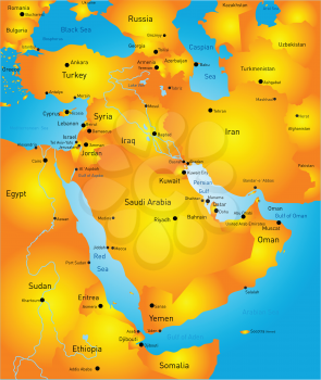 vector color map of Middle East country