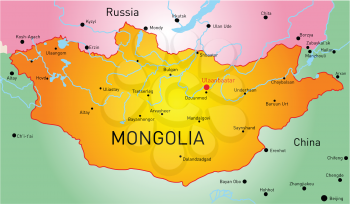 Vector map of Mongolia country