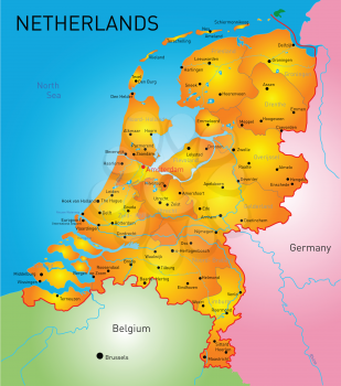 vector color map of Netherlands country