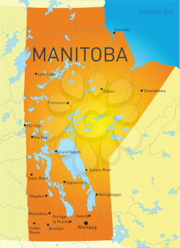 Manitoba Canada province vector color map
