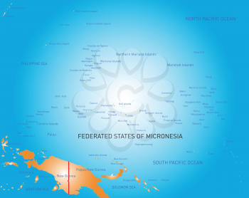 Vector color map of micronesia island