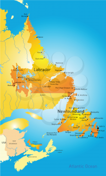 Newfoundland  vector province color map