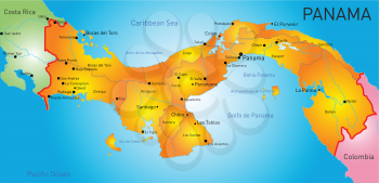 Vector color map of Panama country