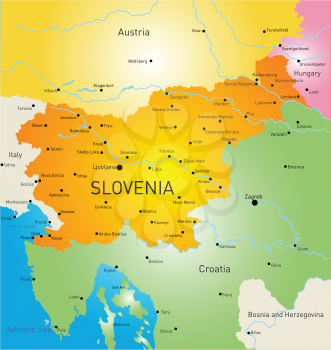 Vector color map of Slovenia