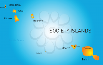 Vector color map of society island