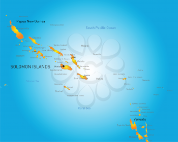 Vector color map of Soloman island