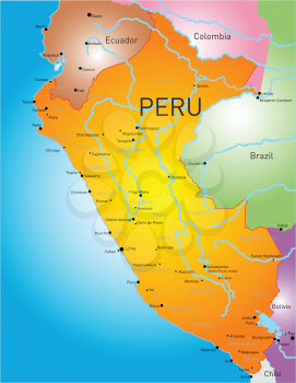 Vector color map of Peru country