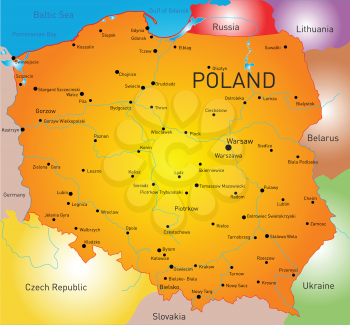 Vector color map of Poland country