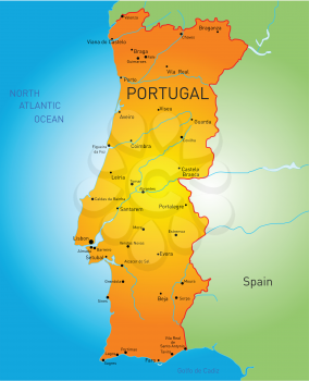 Vector color map of Portugal country