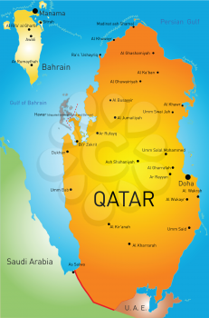 Vector color map of Qatar country