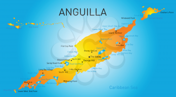 Anguilla territory vector color map