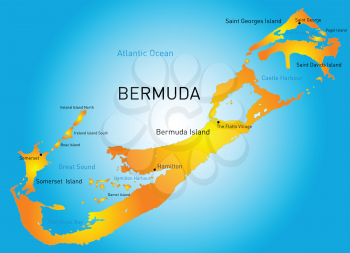 Vector map of Bermuda region