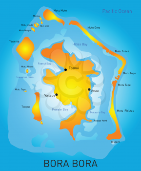 Vector color map of Bora Bora
