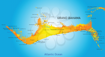 Grand Bahama vector color map