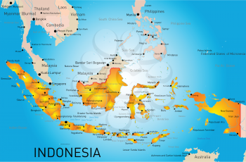 Indonesia country vector color map