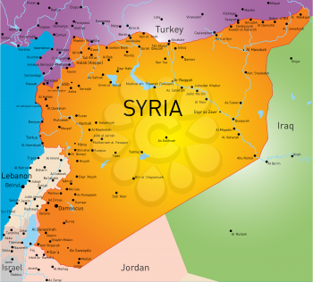 Vector color map of Syria