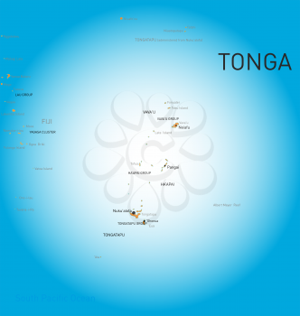 Vector color map of Tonga
