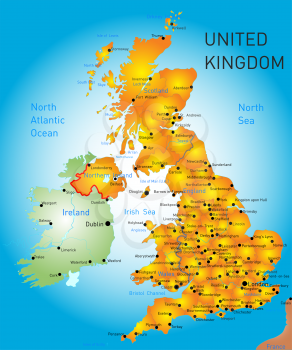 Vector color map of United Kingdom