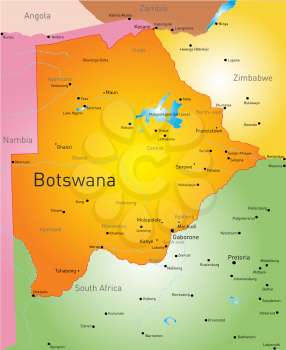 Vector color map of Botswana
