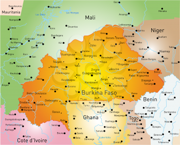 Vector color map of Burkina Faso