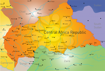 Vector color map of Central Africa Republic