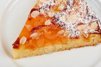 tasty cake with apricot and cottage cheese with nuts