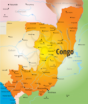 vector color map of Congo country