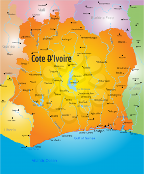 Vector color map of Cote d Ivoire country