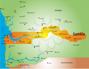 Vector color map of Gambia country