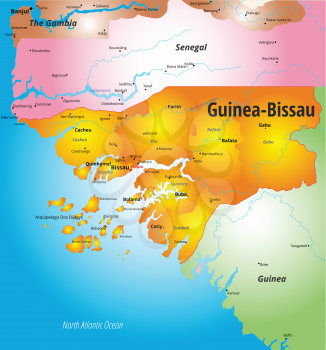 Vector color map of Guinea-Bissau country