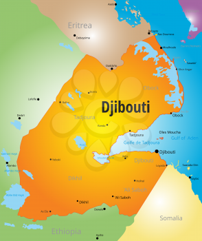 Vector color map of Djibouti country
