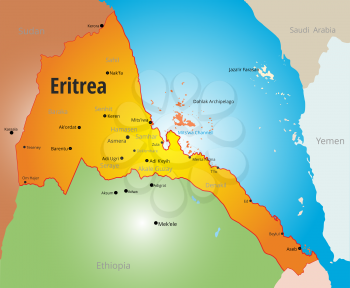 Vector color map of Eritrea country