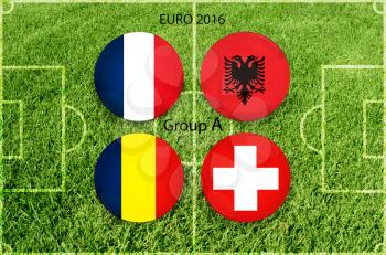 Euro cup group A, illustration on white