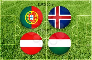 Euro cup group F, illustration on white