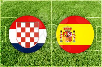 Euro cup match Croatia against Spain