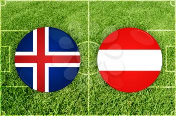 Euro cup match Iceland against Austria