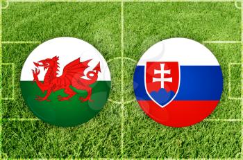 Euro cup match Wales against Slovakia