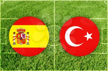 Euro cup match Spain against Turkey